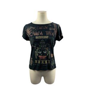 Susan Lawrence Canton China Tea Graphic T-Shirt M 100% Cotton Vintage Style
